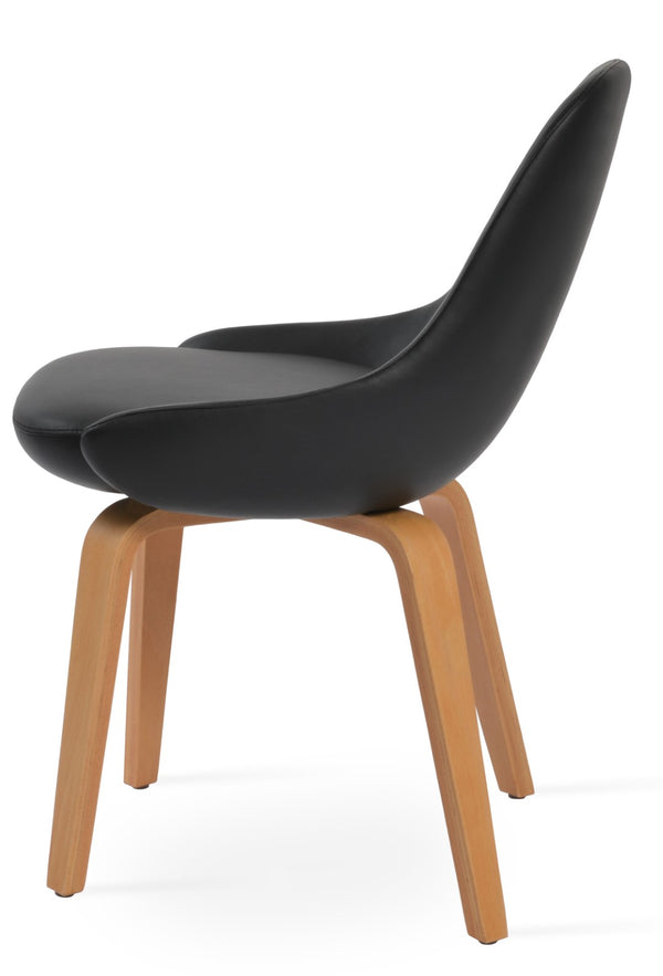 Soho Concept Gazel Plywood Dining Chair - Elegant Fire-retardant Leatherette, Swivel Option, 2-year Guarantee Natural,Black  Soho-concept-dining-chair-04093