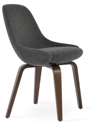 Soho Concept Gazel Plywood Dining Chair - Elegant Wool Upholstery, 10-year Guarantee, Memory Swivel & Stylish Design Walnut,Dark Grey  Soho-concept-dining-chair-04095
