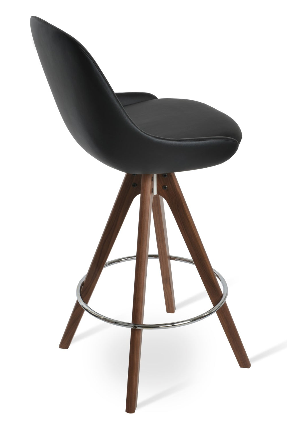 Soho Concept Gazel Pyramid Swivel Counter & Bar Stools - Premium Leatherette, Solid Wood, Stylish Design, 2-year Warranty Black,Walnut  Soho-concept-dining-chair-08846