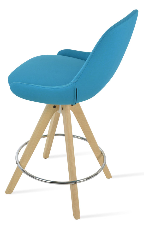Soho Concept Gazel Stylish Pyramid Barstools & Counterstools - Boucle, Velvet, Nubuck Fabrics With 10-year Guarantee Ash,Natural,Turquoise  Soho-concept-dining-chair-06904