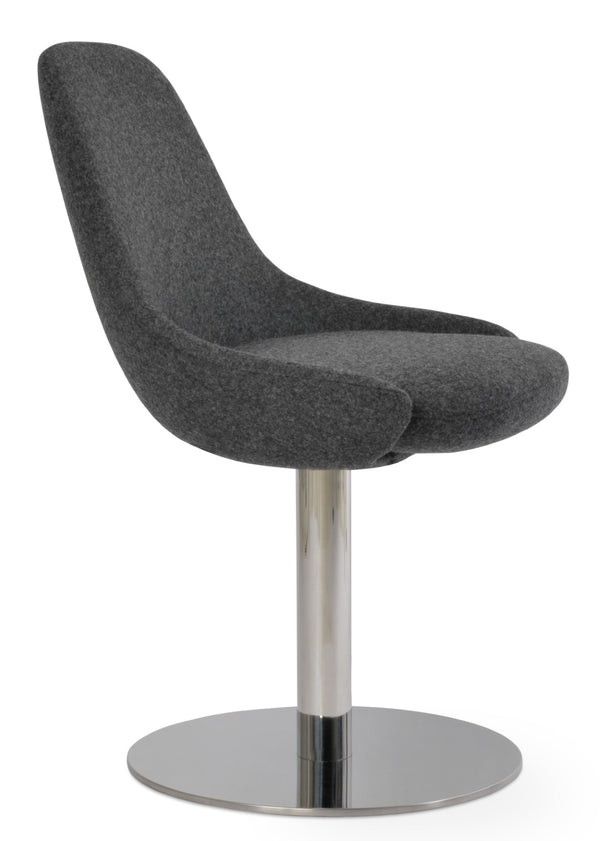 Soho Concept Gazel Round Swivel Chair - Modern Leatherette Dining Seat With 2-year Guarantee & Stylish Design Dark Grey  Soho-concept-dining-chair-04123