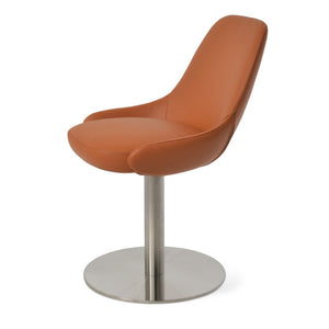Soho Concept Gazel Round Swivel Chair - Modern Leatherette Dining Seat With 2-year Guarantee & Stylish Design Caramel  Soho-concept-dining-chair-04118