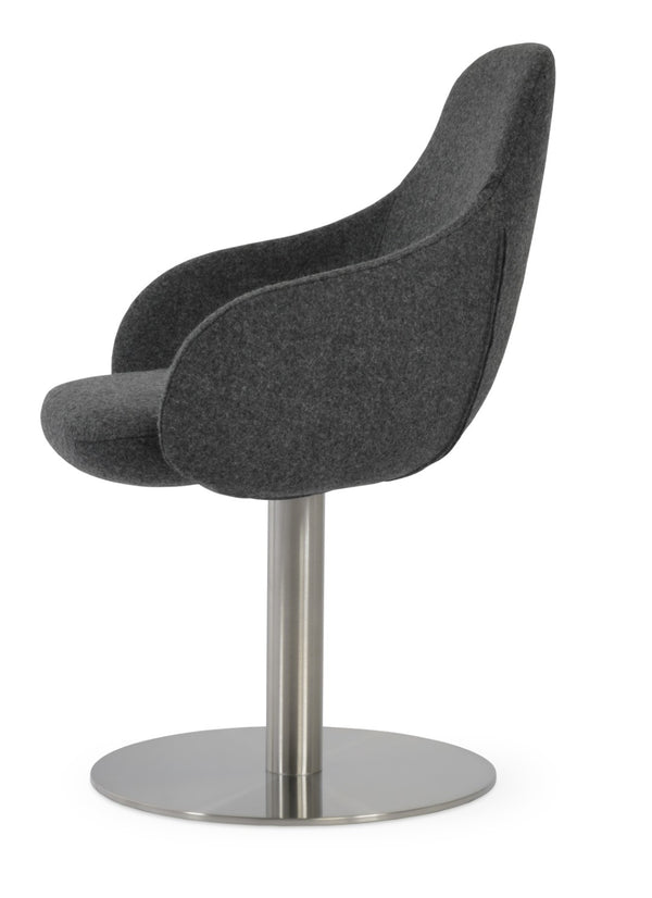Soho Concept Gazel Round Swivel Chair - Modern Leatherette Dining Seat With 2-year Guarantee & Stylish Design Dark Grey  Soho-concept-dining-chair-04120