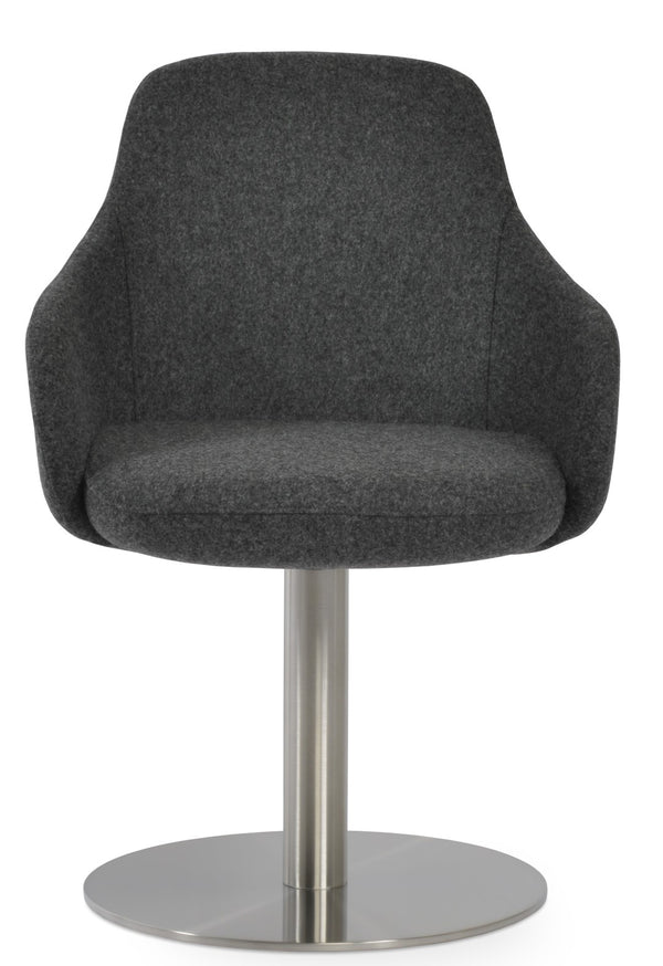 Soho Concept Gazel Round Swivel Chair - Modern Leatherette Dining Seat With 2-year Guarantee & Stylish Design Dark Grey  Soho-concept-dining-chair-04120