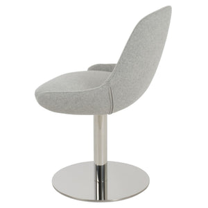 Soho Concept Gazel Round Swivel Chair - Modern Leatherette Dining Seat With 2-year Guarantee & Stylish Design Silver  Soho-concept-dining-chair-04119