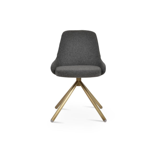 Soho Concept Brushed Stainless Steel Dining Chair With Camira Blazer Wool Upholstery – 10-year Durability Guarantee Dark Grey  Soho-concept-dining-chair-04125