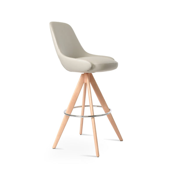 Soho Concept Gazel Arm Barstools & Counterstools With Memory Swivel - Stylish Leatherette, 2-year Guarantee! Natural,Light Grey  Soho-concept-dining-chair-08852