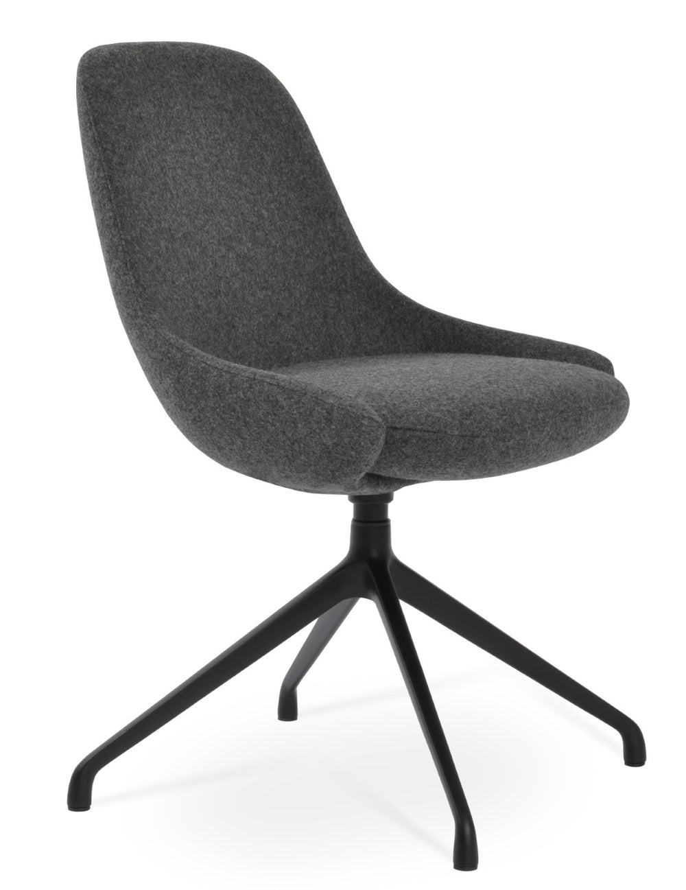 Soho Concept Gazel Spider Swivel Chair In Camira Blazer Wool - Stylish, Durable, And Elegant With 10-year Guarantee Black,Dark Grey  Soho-concept-dining-chair-04131