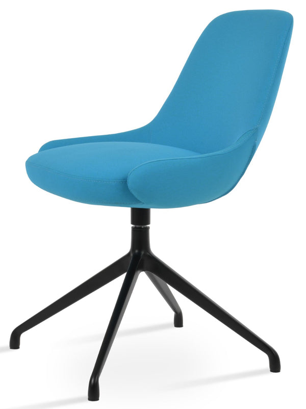 Soho Concept Gazel Spider Swivel Chair - Elegant Boucle, Velvet & Nubuck Fabrics, 10-year Guarantee, 300 Lbs Capacity Black,Turquoise  Soho-concept-dining-chair-04135