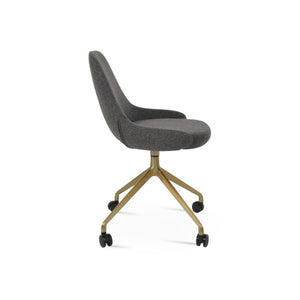 Soho Concept Gazel Spider Swivel Chair In Camira Blazer Wool - Stylish, Durable, And Elegant With 10-year Guarantee Brass,Dark Grey  Soho-concept-dining-chair-04126