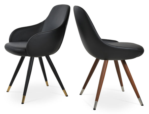 Soho Concept Gazel Star Armchair Dining Chair - Elegant Soft Leatherette, Adjustable Height, 2-year Guarantee Black  Soho-concept-dining-chair-04160