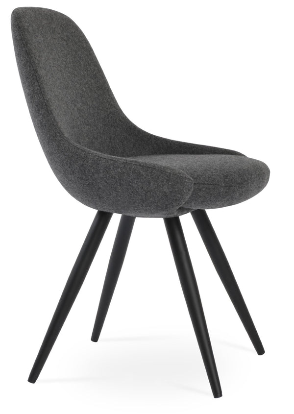 Soho Concept Gazel Star Dining Chair: Stylish Wool Upholstered Seating With Adjustable Height & 10-year Guarantee Black,Dark Grey  Soho-concept-dining-chair-04146