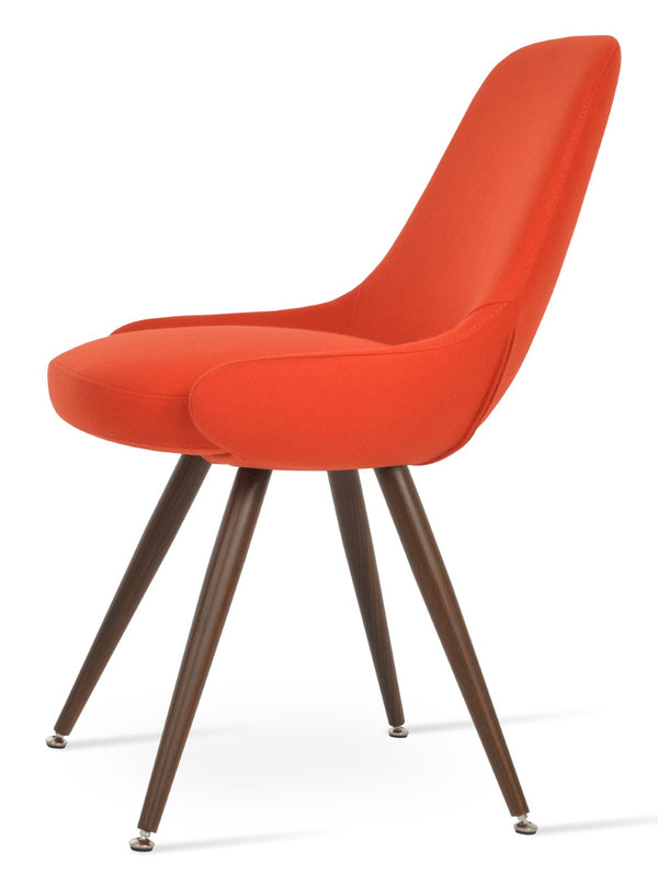 Soho Concept Gazel Star Dining Chair: Stylish Wool Upholstered Seating With Adjustable Height & 10-year Guarantee Walnut,Orange  Soho-concept-dining-chair-04149