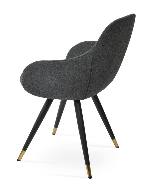 Soho Concept Gazel Star Armchair Dining Chair - Stylish Wool Fabric, Memory Swivel, 10-year Guarantee, Walnut Walnut,Dark Grey  Soho-concept-dining-chair-04145