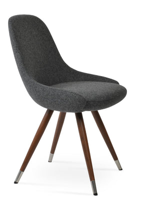 Soho Concept Gazel Star Dining Chair: Stylish Wool Upholstered Seating With Adjustable Height & 10-year Guarantee Walnut,Dark Grey  Soho-concept-dining-chair-04143
