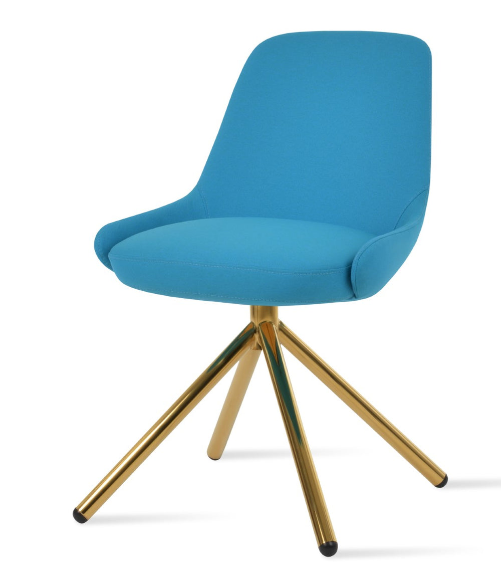 Soho Concept Gazel Stick Dining Swivel Chair - Elegant Boucle, Velvet, Nubuck Fabrics With 10-year Guarantee! Gold,Turquoise  Soho-concept-dining-chair-04173