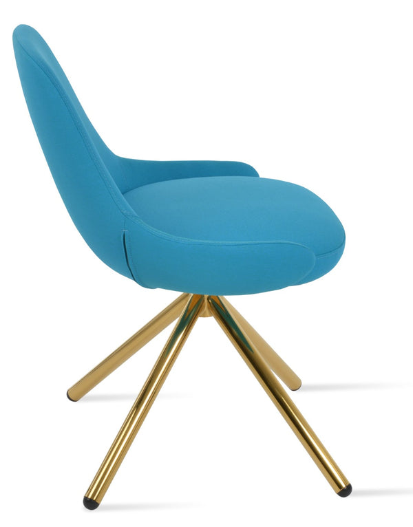 Soho Concept Gazel Stick Dining Swivel Chair - Elegant Boucle, Velvet, Nubuck Fabrics With 10-year Guarantee! Gold,Turquoise  Soho-concept-dining-chair-04173