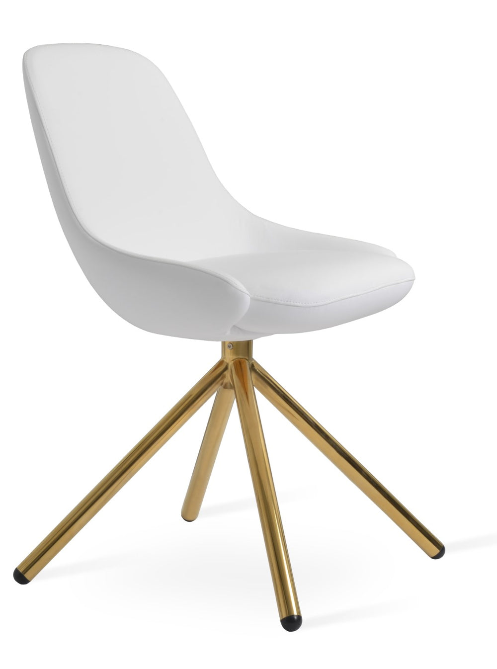 Soho Concept Gazel Swivel Dining Armchair With Soft Leatherette Upholstery & Chrome Base - 2-year Guarantee! Gold,Black  Soho-concept-dining-chair-04171