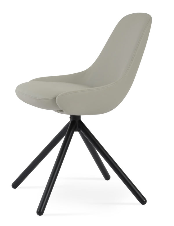 Soho Concept Gazel Swivel Dining Armchair With Soft Leatherette Upholstery & Chrome Base - 2-year Guarantee! Black,Light Grey  Soho-concept-dining-chair-04162