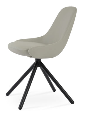 Soho Concept Gazel Swivel Dining Armchair With Soft Leatherette Upholstery & Chrome Base - 2-year Guarantee! Black,Light Grey  Soho-concept-dining-chair-04162