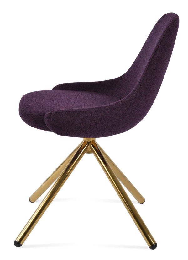 Soho Concept Gazel Stick Dining Swivel Chair - Luxurious Camira Wool, Durable Boucle Fabric, 10-year Guarantee! Gold  Soho-concept-dining-chair-04167