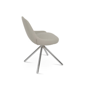 Soho Concept Gazel Swivel Dining Armchair With Soft Leatherette Upholstery & Chrome Base - 2-year Guarantee! Chrome,Light Grey  Soho-concept-dining-chair-04161