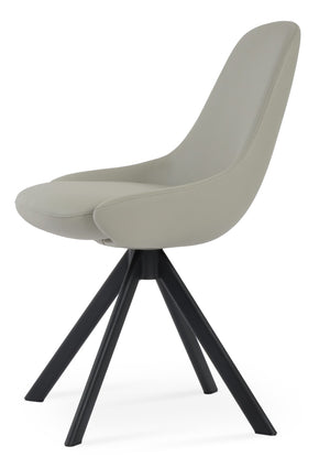 Soho Concept Gazel Sword Lounge Armchair Swivel Dining Chair - Modern Comfort, Durable Leatherette, 2-year Warranty Black,Light Grey  Soho-concept-dining-chair-04185