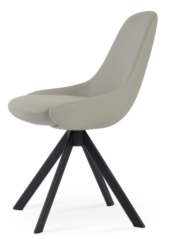 Soho Concept Gazel Sword Lounge Armchair Swivel Dining Chair - Modern Comfort, Durable Leatherette, 2-year Warranty Black,Light Grey  Soho-concept-dining-chair-04185