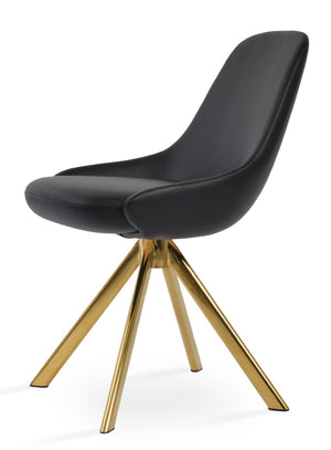 Soho Concept Gazel Sword Dining Swivel Chair - Elegant Leatherette Comfort With Gold Accents & 2-year Guarantee Gold,Black  Soho-concept-dining-chair-04183