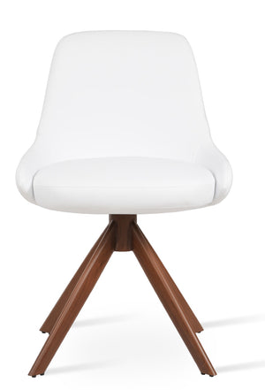 Soho Concept Gazel Sword Dining Swivel Chair - Elegant Leatherette Comfort With Gold Accents & 2-year Guarantee Walnut,White  Soho-concept-dining-chair-04178