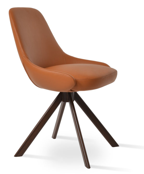 Soho Concept Gazel Sword Dining Swivel Chair - Luxurious Upholstery With Steel Base & 10-year Guarantee Options Walnut  Soho-concept-dining-chair-04184