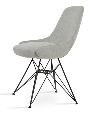 Soho Concept Gazel Tower Dining Chair - Stylish Camira Blazer Wool, Durable Boucle Fabric, 10-year Guarantee! Black,Silver  Soho-concept-dining-chair-04197