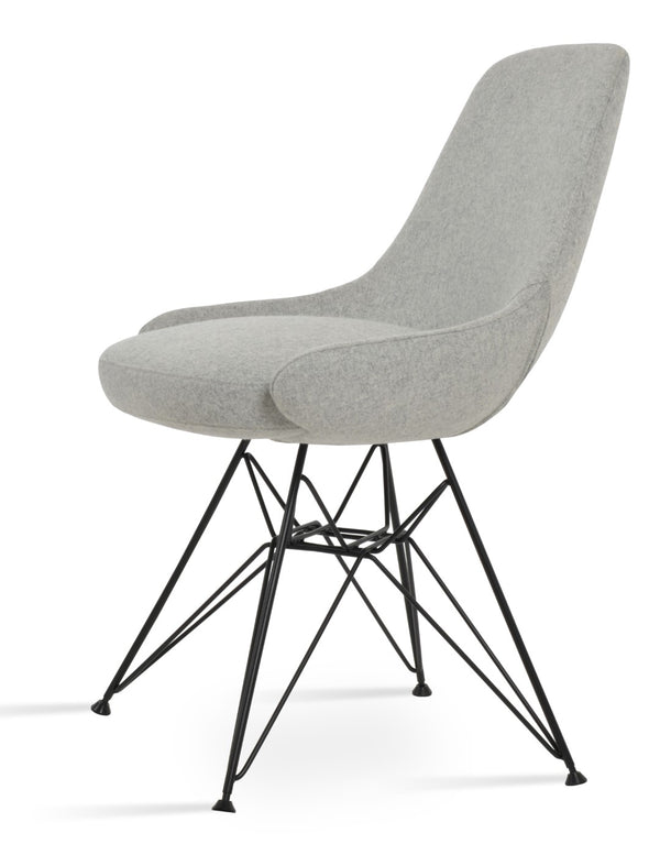 Soho Concept Gazel Tower Dining Chair - Stylish Camira Blazer Wool, Durable Boucle Fabric, 10-year Guarantee! Black,Silver  Soho-concept-dining-chair-04197