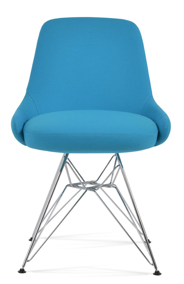 Soho Concept Gazel Tower Dining Chair - Elegant Upholstery, Durable Fabrics, 10-year Guarantee, Luxury Base Options Chrome,Turquoise  Soho-concept-dining-chair-04189