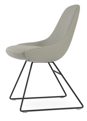 Soho Concept Gazel Wire Armchair Dining Chair - Stylish Chrome Base, Soft Leatherette & 2-year Guarantee, 350 Lbs Black,Light Grey  Soho-concept-dining-chair-04210