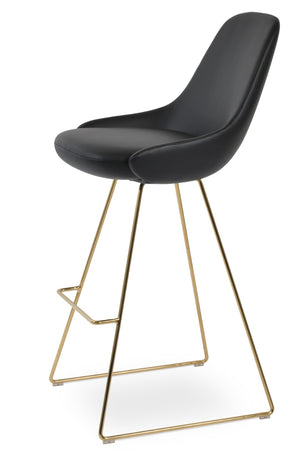 Soho Concept Gazel Wire Barstools & Counterstools - Stylish Leatherette Seating With 350 Lbs Capacity, 2 Year Guarantee Gold,Black  Soho-concept-dining-chair-08859