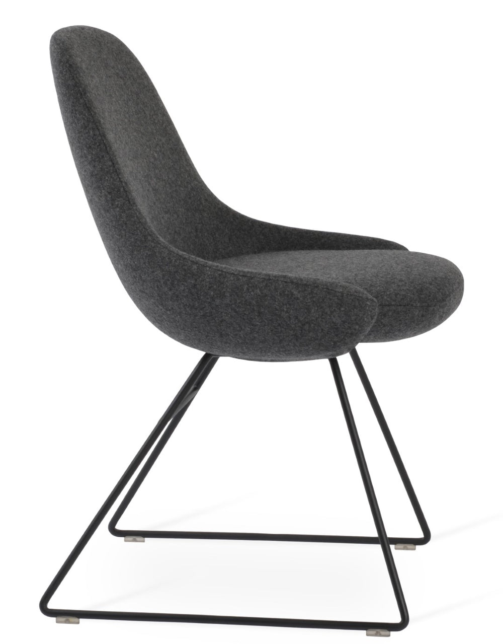 Soho Concept Gazel Wire Armchair Dining Chair - Stylish Camira Wool Fabric, 10-year Guarantee, Durable Design Chrome,Dark Grey  Soho-concept-dining-chair-04211