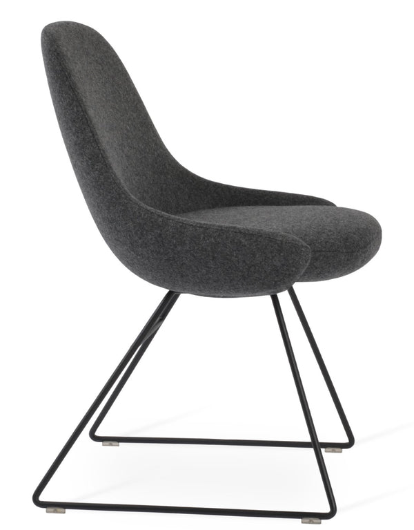 Soho Concept Gazel Wire Armchair Dining Chair - Stylish Camira Wool Fabric, 10-year Guarantee, Durable Design Black,Dark Grey  Soho-concept-dining-chair-04202