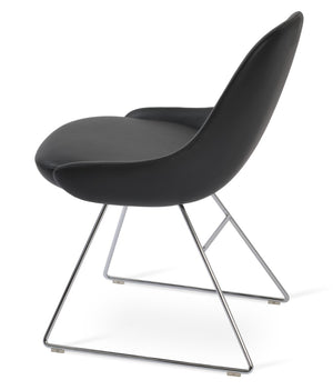 Soho Concept Gazel Wire Armchair Dining Chair - Stylish Chrome Base, Soft Leatherette & 2-year Guarantee, 350 Lbs Chrome,Black  Soho-concept-dining-chair-04203