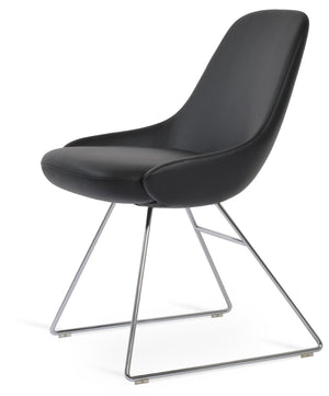 Soho Concept Gazel Wire Armchair Dining Chair - Stylish Chrome Base, Soft Leatherette & 2-year Guarantee, 350 Lbs Chrome,Black  Soho-concept-dining-chair-04203