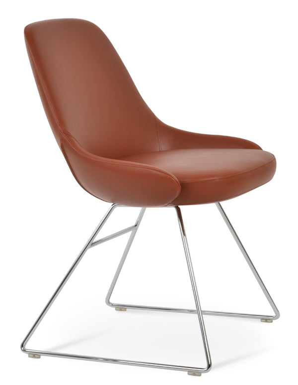Soho Concept Gazel Wire Dining Chair With Durable Leatherette Upholstery & 2-year Guarantee - Stylish & Strong! Chrome  Soho-concept-dining-chair-04204