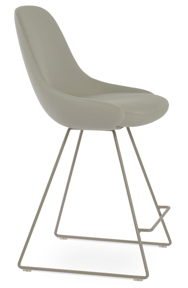 Soho Concept Gazel Wire Barstools & Counterstools - Stylish Leatherette Seating With 350 Lbs Capacity, 2 Year Guarantee Light Grey  Soho-concept-dining-chair-08863