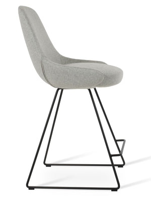 Soho Concept Gazel Modern Wire Barstools & Counterstools In Camira Blazer Wool - 10-year Guarantee, Chic Design! Black,Silver  Soho-concept-dining-chair-06906