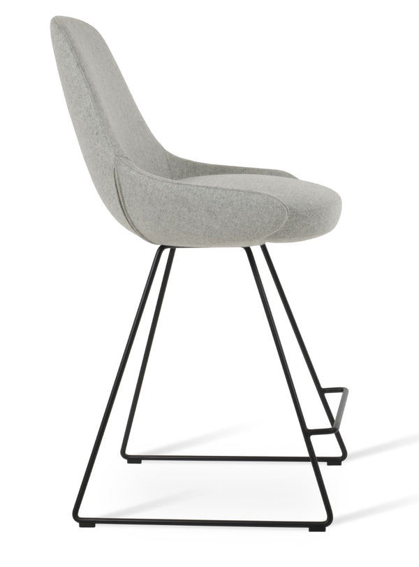 Soho Concept Gazel Modern Wire Barstools & Counterstools In Camira Blazer Wool - 10-year Guarantee, Chic Design! Black,Silver  Soho-concept-dining-chair-06906