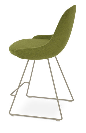Soho Concept Gazel Modern Wire Barstools & Counterstools In Camira Blazer Wool - 10-year Guarantee, Chic Design! Green  Soho-concept-dining-chair-08862