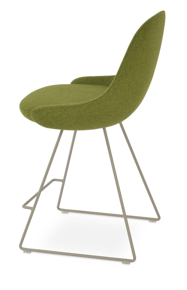 Soho Concept Gazel Modern Wire Barstools & Counterstools In Camira Blazer Wool - 10-year Guarantee, Chic Design! Green  Soho-concept-dining-chair-08862