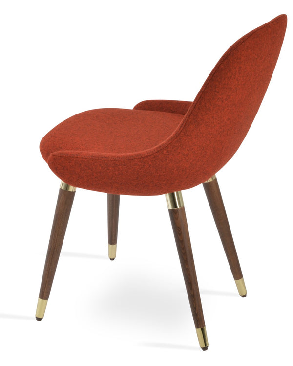 Soho Concept Gazel Wood Dining Chair - Soft Leatherette, Solid Beech Base, Gold Accent, 2-year Guarantee, 350 Lbs Capacity Walnut,Gold  Soho-concept-dining-chair-04214