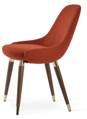 Soho Concept Gazel Wood Dining Chair - Soft Leatherette, Solid Beech Base, Gold Accent, 2-year Guarantee, 350 Lbs Capacity Walnut,Gold  Soho-concept-dining-chair-04214