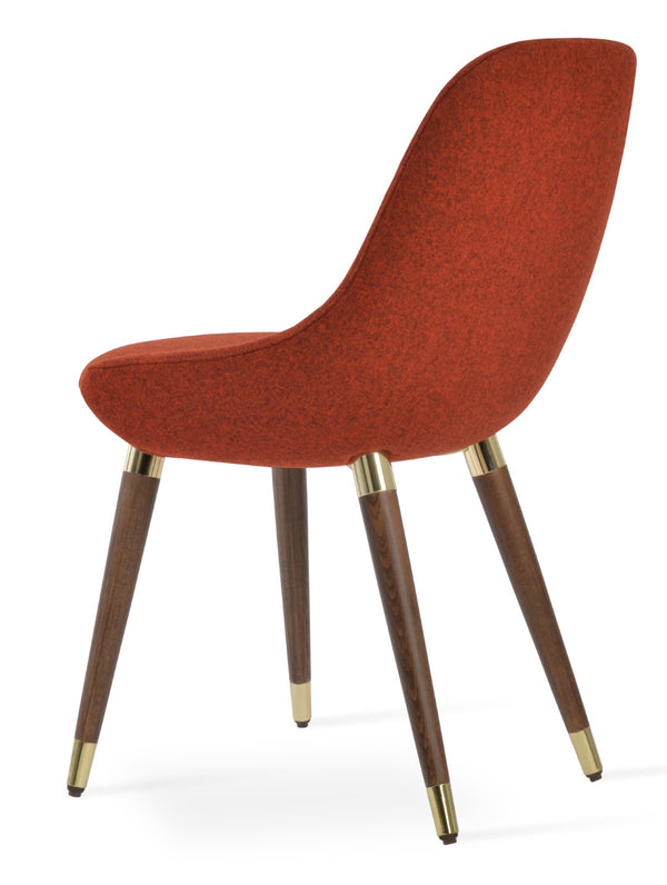 Soho Concept Gazel Wood Dining Chair - Soft Leatherette, Solid Beech Base, Gold Accent, 2-year Guarantee, 350 Lbs Capacity Walnut,Gold  Soho-concept-dining-chair-04214