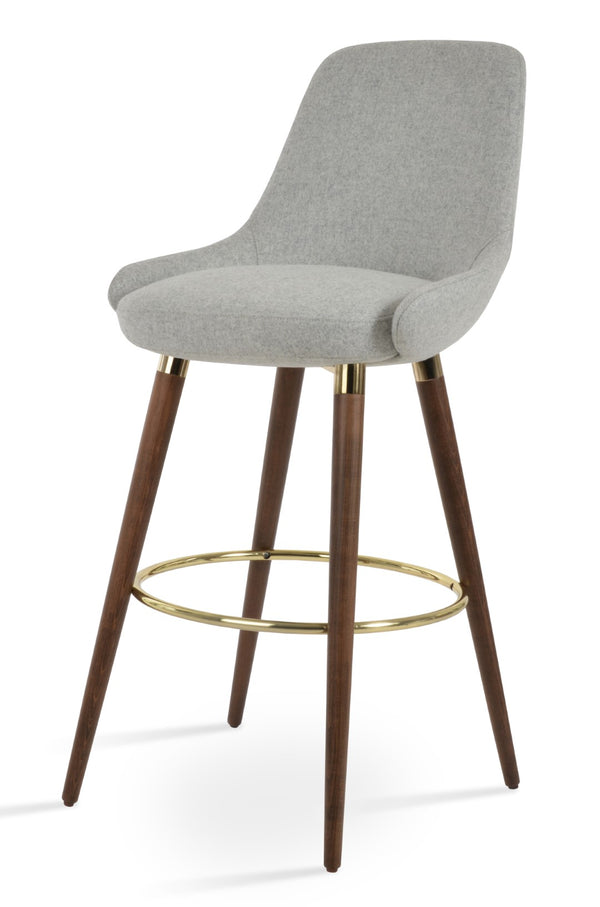 Soho Concept Gazel Wood Barstools & Counterstools In Camira Blazer Wool - 10-year Guarantee, Upscale Design! Walnut,Gold,Silver  Soho-concept-dining-chair-08865